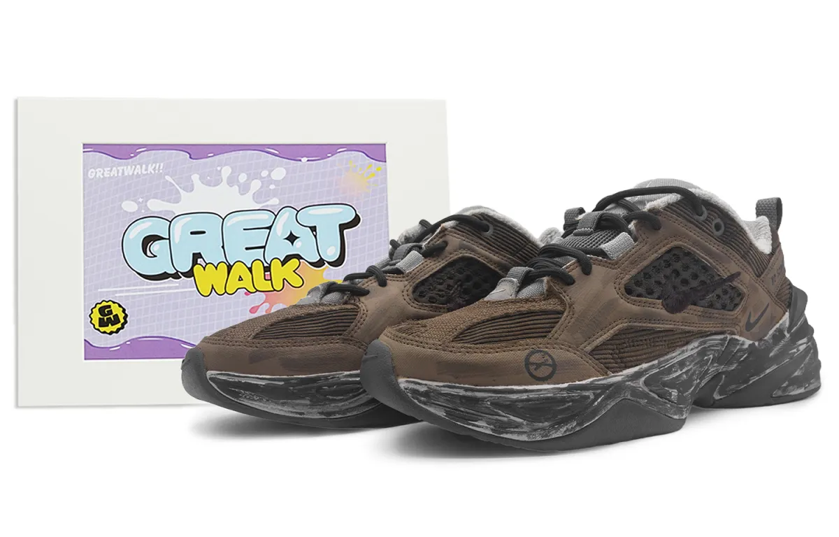 Nike M2K Tekno Slip Resistant Abrasion Resistant Low top Chunky Sneakers Unisex Umber