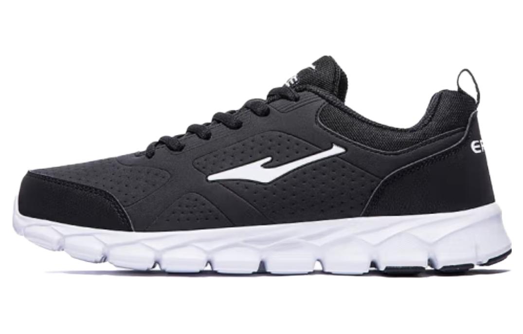 Erke Textile, Synthetic Leather Slip Resistant Abrasion Resistant Low top Casual Running Shoes Men’s Black White