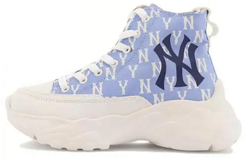 MLB Chunky High Cushioning Slip Resistant Abrasion Resistant High top Chunky Sneakers Unisex Blue