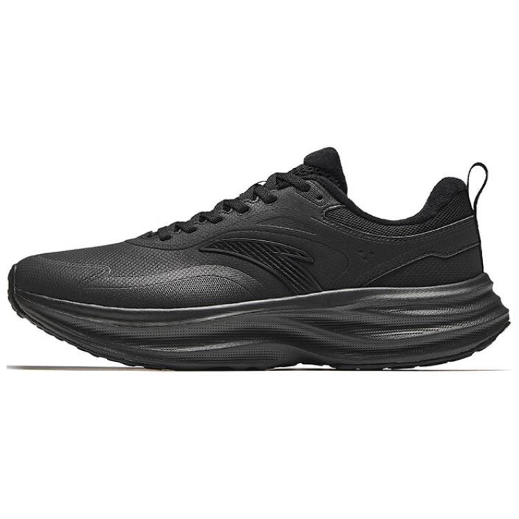 Anta Light Cloud Textile, Synthetic Leather Slip Resistant Abrasion Resistant Low top Running Shoes Men’s Black