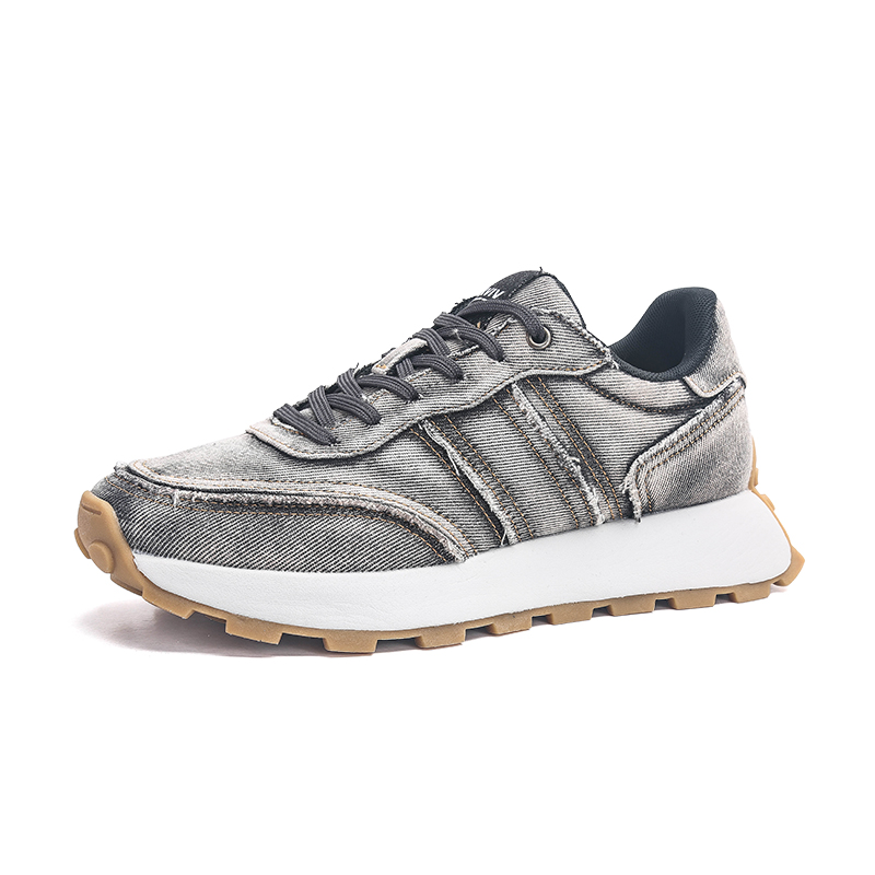 KVIV Height Increasing Abrasion Resistant Lightweight Breathable Slip Resistant Low top Running Shoes Unisex Gray