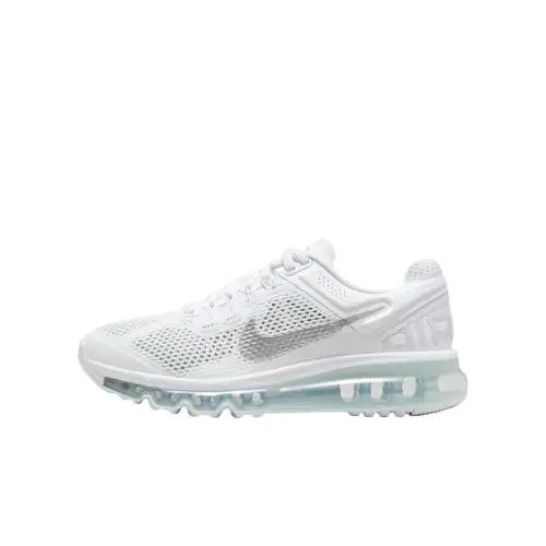 Nike Air Max 2013 Abrasion Resistant Breathable Low top Running Shoes Unisex White