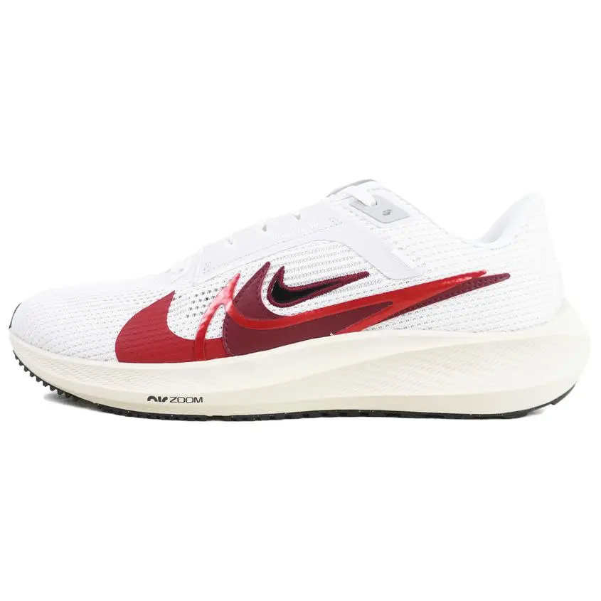 Nike Air Zoom Pegasus 40 Abrasion Resistant Support Low top Casual Training Running Shoes Men's White Red