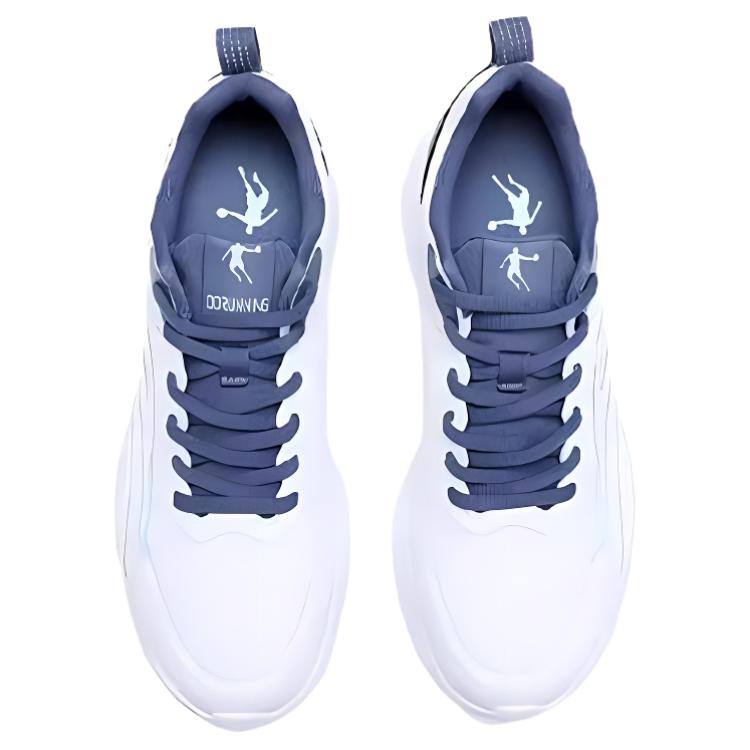 QIAODAN Slip Resistant Abrasion Resistant Low top Casual Sprint Running Shoes Men’s Jordan White Coastal Blue