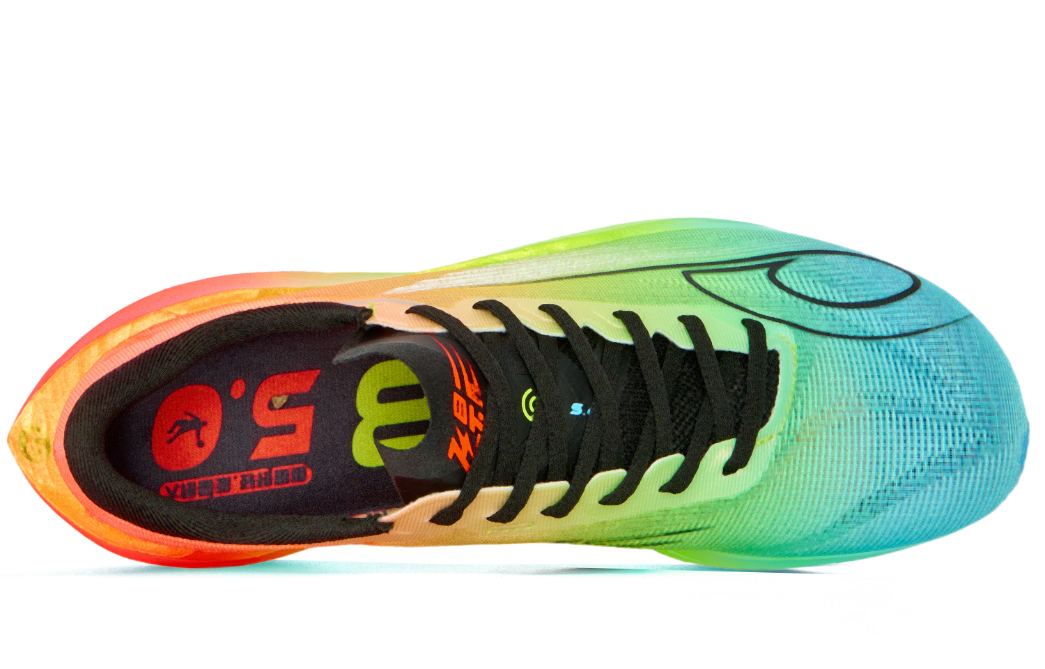 QIAODAN Flying Shadow PB5.0 Running Shoes Women’s Low Top Flame Red Cirrus Blue