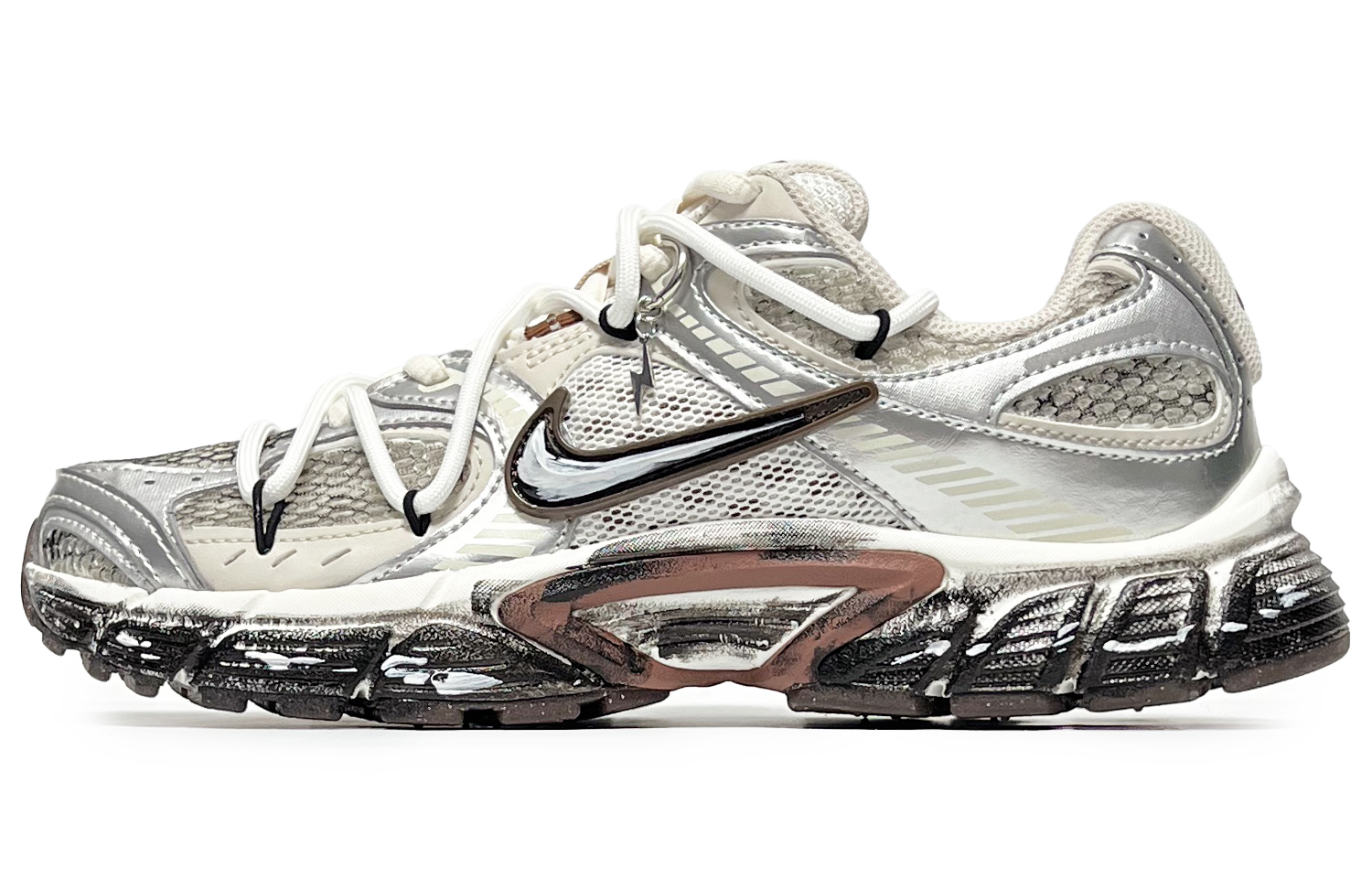 Nike V5 RNR Mesh, Leather Cushioning, Wear Resistant Low top Running Shoes Women’s Gray Black