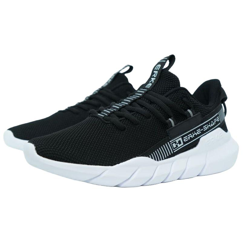 Erke Slip Resistant Abrasion Resistant Slip Resistant Abrasion Resistant Low top Casual Running Shoes Men’s Black White