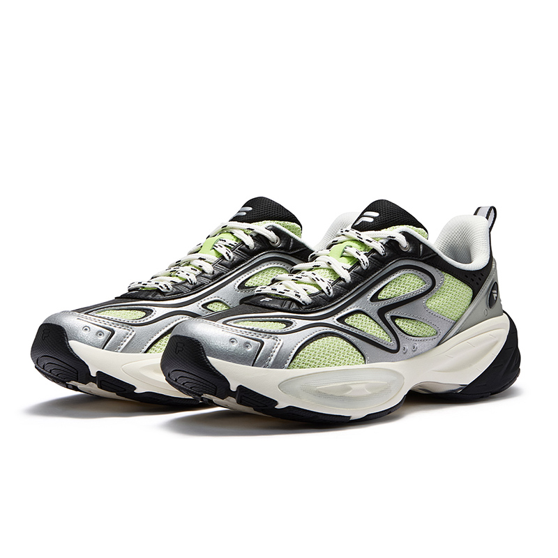 FILA FUSION BUZZARD II Meteorite Shoes 2 Low top Casual Running Shoes Men’s Green Silver