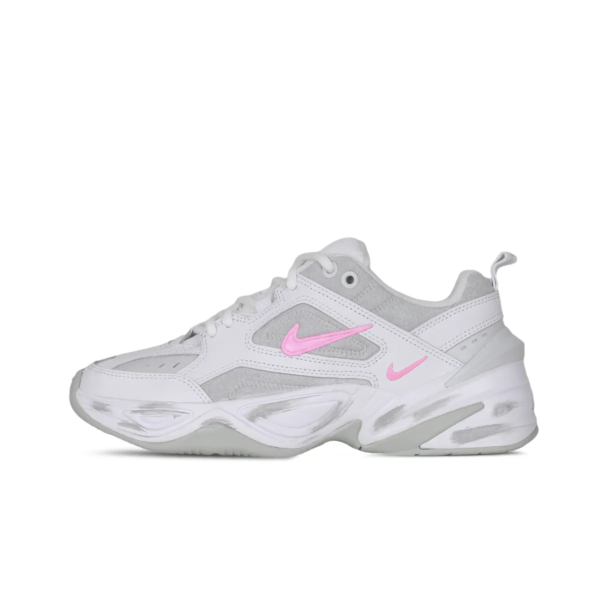 Nike M2K Tekno Cushioning Coverage Height Increasing Low top Chunky Sneakers Women's Pink Gray