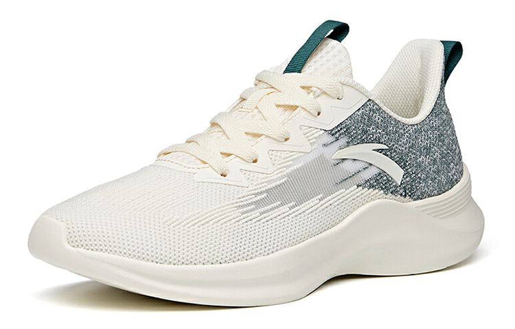 Anta Flyknit Cushioning Slip Resistant Abrasion Resistant Breathable Low top Running Shoes Men’s White Green