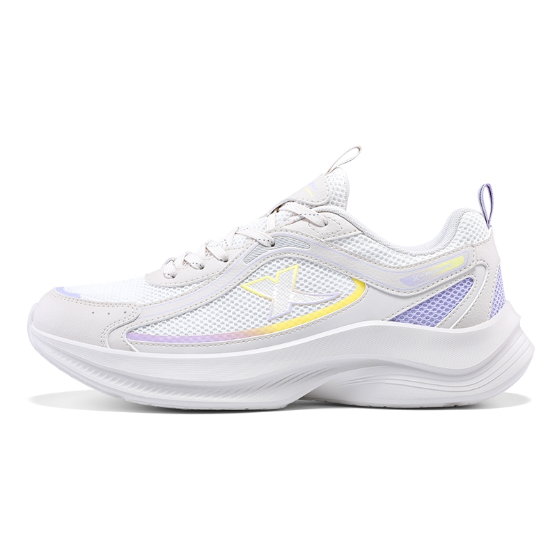 XTEP Breathable And Lightweight Low top Casual Running Shoes Women’s White Purple
