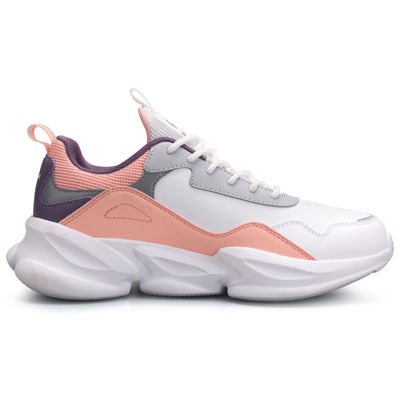 QIAODAN Comfortable Breathable And Lightweight Low top Running Shoes Women’s White Pink Purple