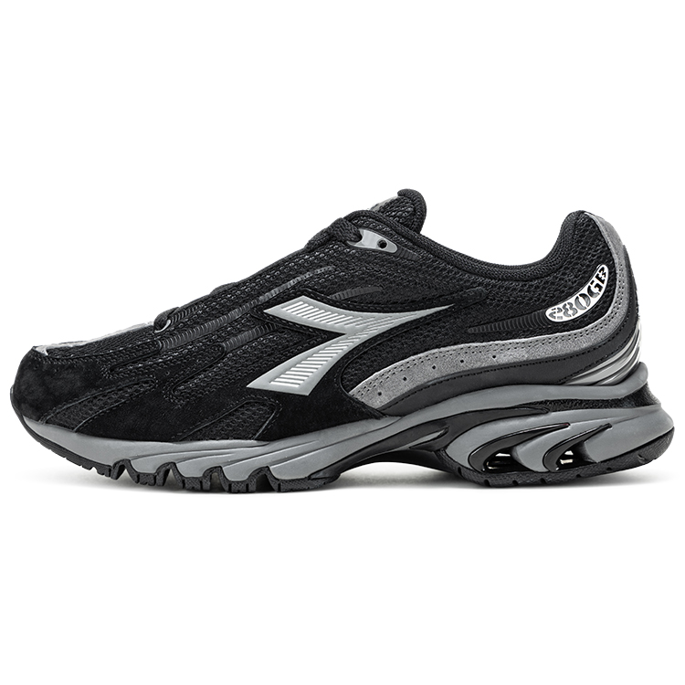 Diadora Slip Resistant Abrasion Resistant Low top Running Shoes Unisex Black