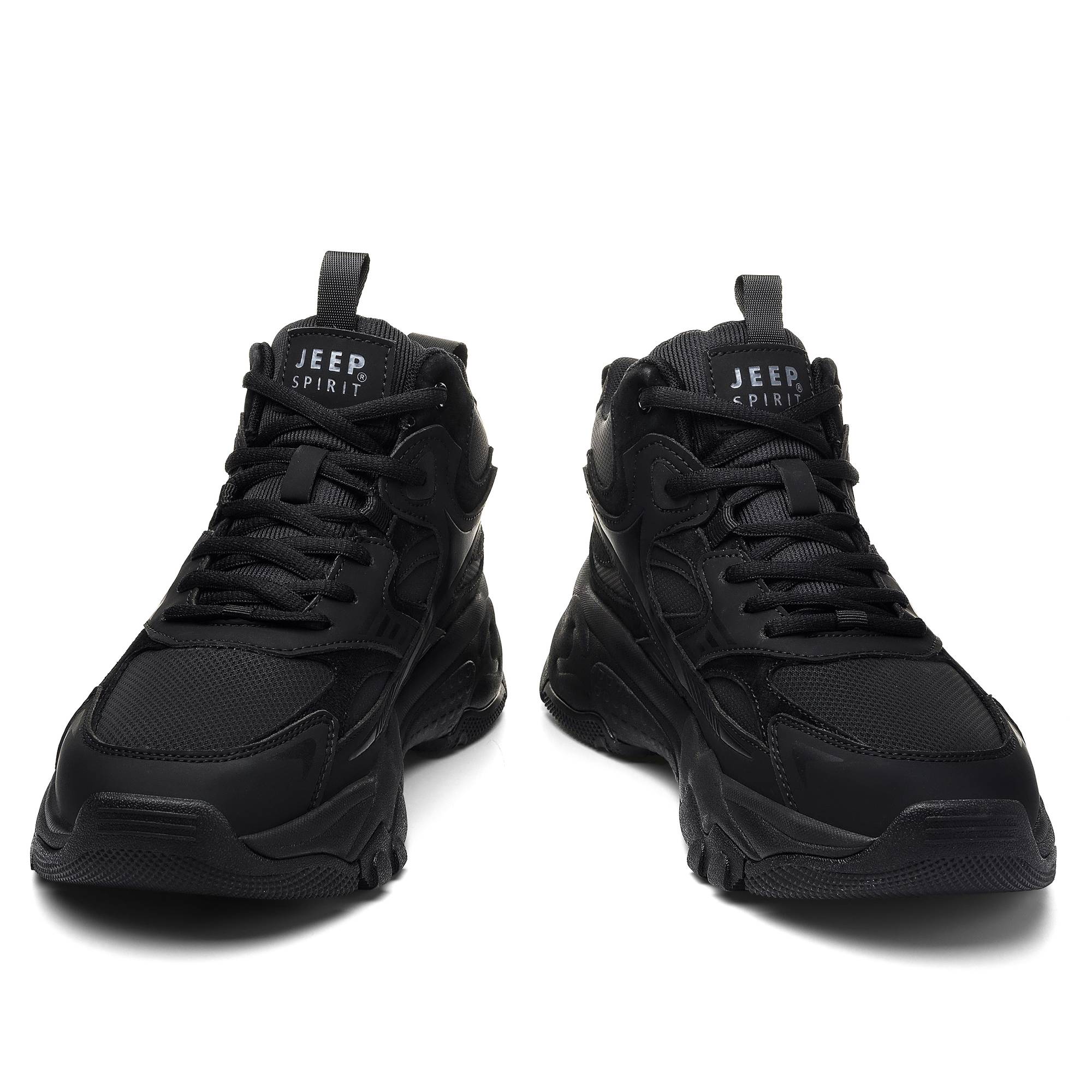 JEEP SPIRIT Black Myth Cushioning Abrasion Resistant Waterproof And Breathable Thermal Height Increasing High top