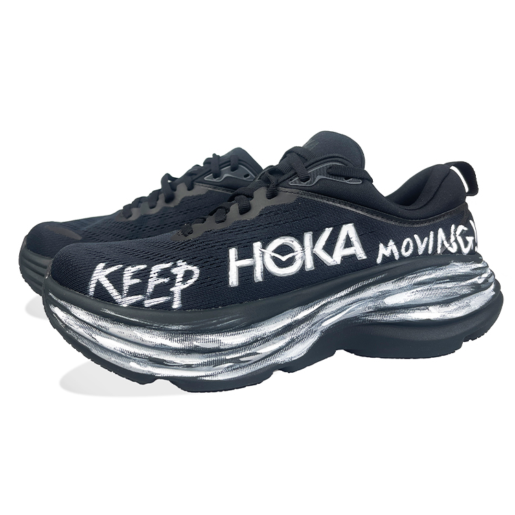 HOKA ONE ONE Bondi 8 Cushioning Slip Resistant Abrasion Resistant Low top Y2K Vintage Running Shoes Men’s Black