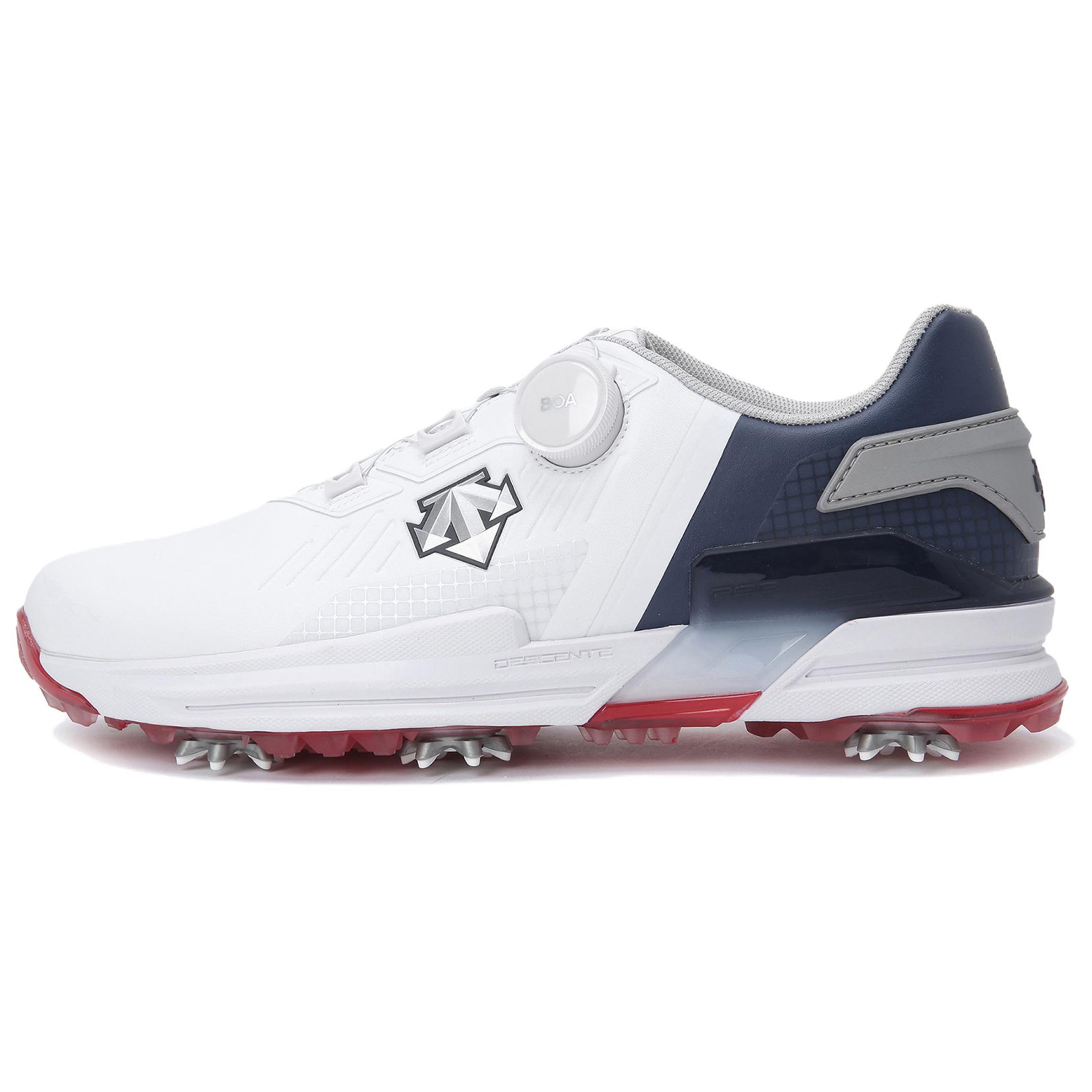 DESCENTE SWINGER BOA Soft And Comfortable Slip Resistant Slip Resistant Low top Golf Shoes Men's White Blue