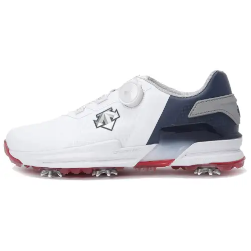 DESCENTE SWINGER BOA Soft And Comfortable Slip Resistant Slip Resistant Low top Golf Shoes Men's White Blue