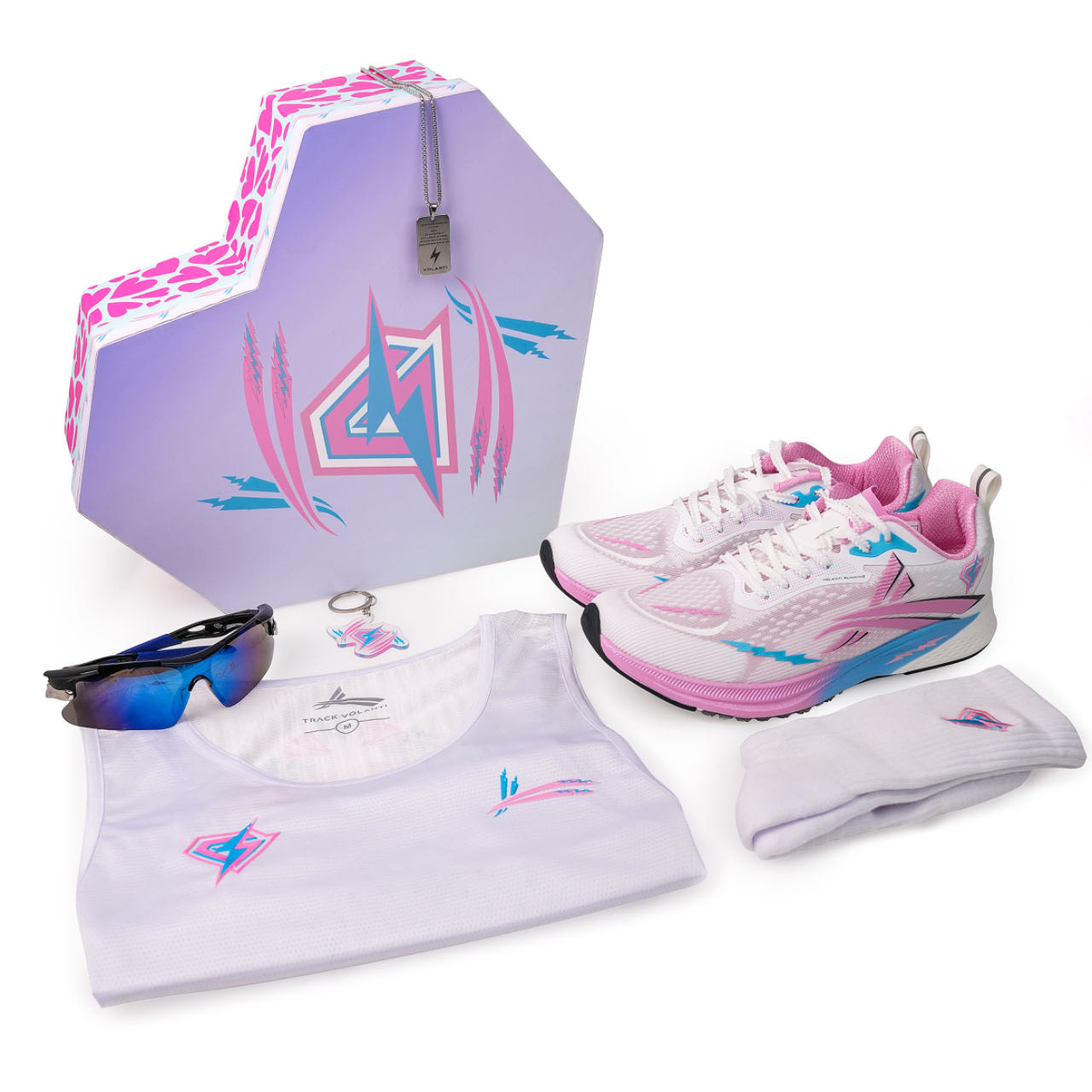 Volanti 911 Dreamy Lightning Cushioning, Wear Resistant Running Shoes Unisex White Pink