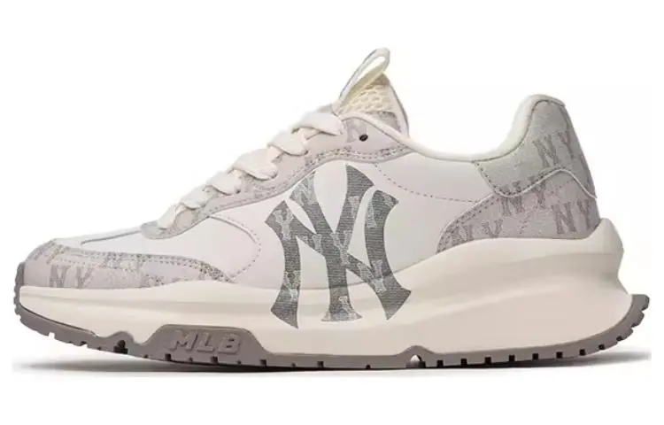 MLB Chunky Runner Synthetic Leather, Leather Slip Resistant And Breathable Low top Chunky Sneakers Unisex Gray