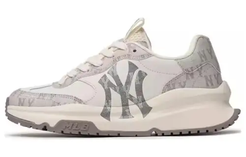 MLB Chunky Runner Synthetic Leather, Leather Slip Resistant And Breathable Low top Chunky Sneakers Unisex Gray