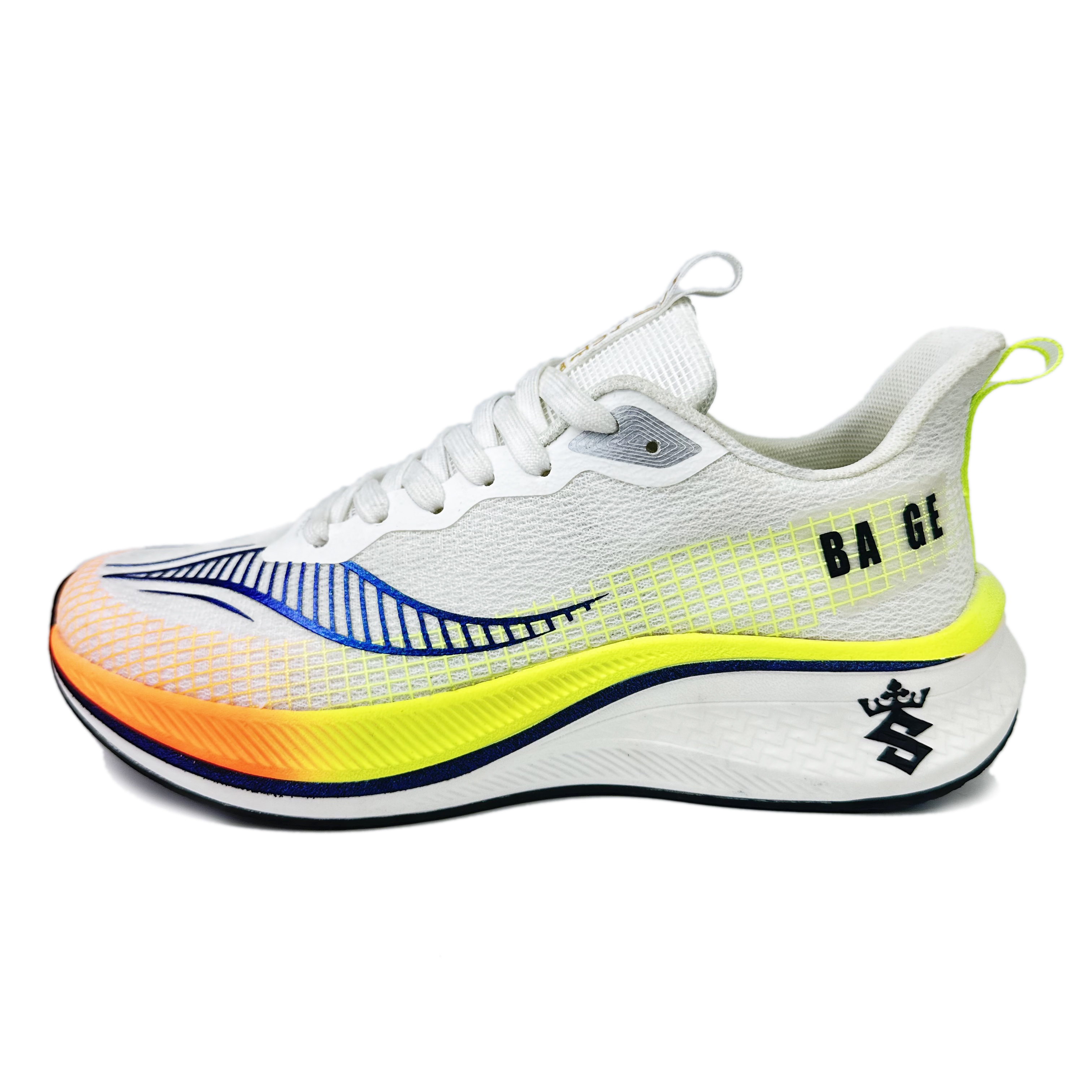 BAGE Running Shoes Unisex White Neon