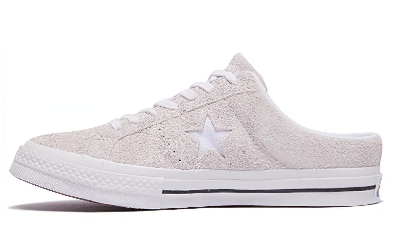 Converse One Star Series Mule comfortable and lightweight flip-flops, same style for men and women, white
