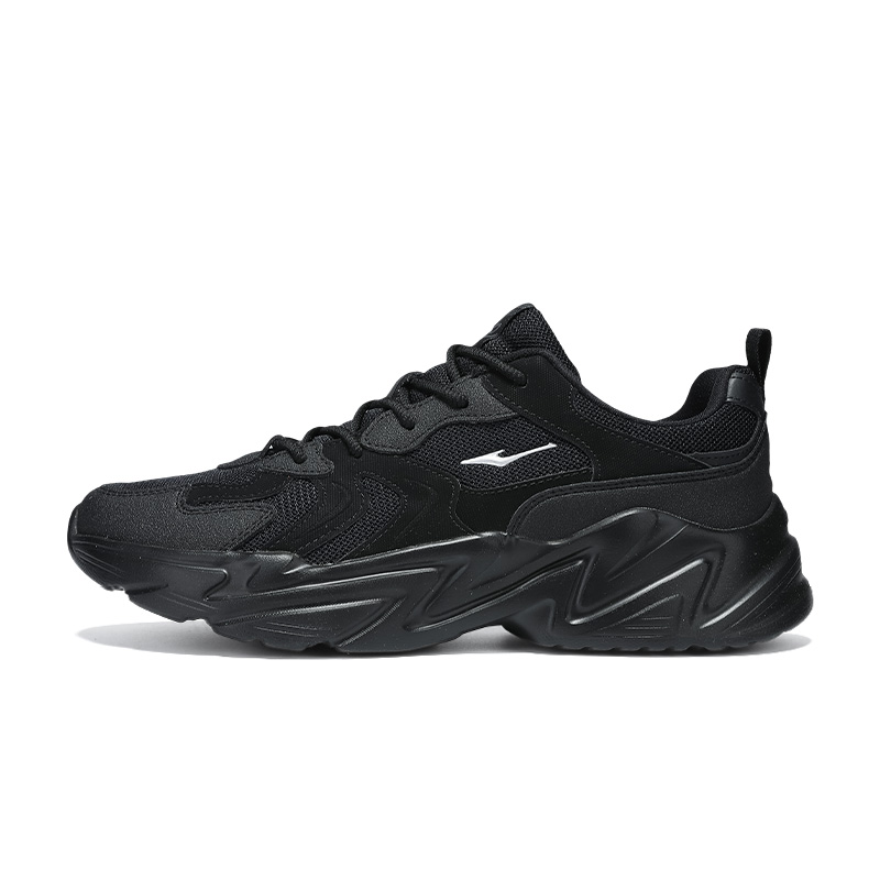Erke Cushioning Slip Resistant Low top Casual Running Shoes Men’s Jet Black