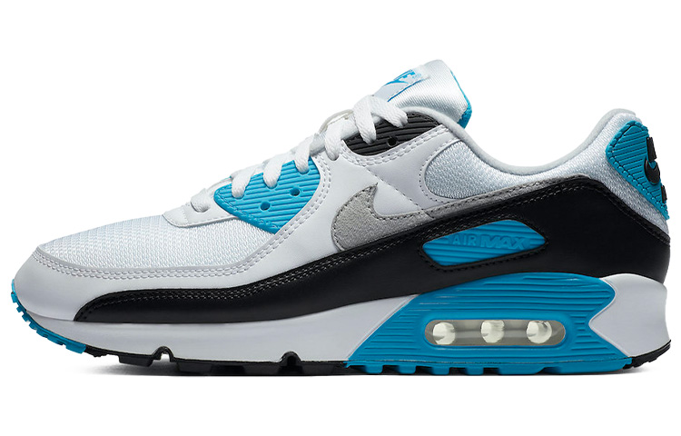 Nike Air Max 90 retro sports comfort mesh synthetic leather shock absorption low-top running shoes men's laser blue