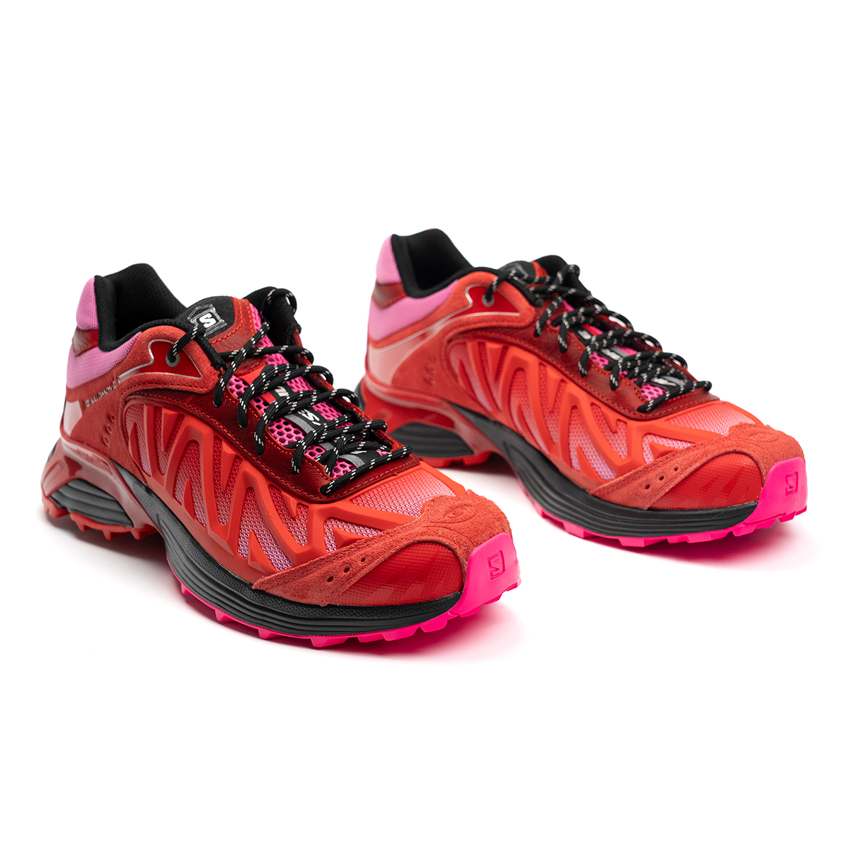 SALOMON x Aries XT WHISPER Cushioning Abrasion Resistant Coverage Support Casual Running Shoes Unisex Red Pink
