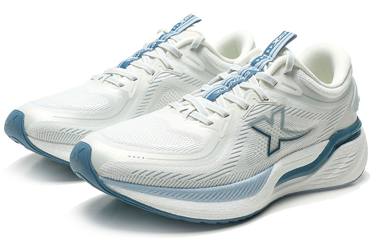 XTEP Cushioning Abrasion Resistant Breathable Running Shoes Men’s Sail White/Dusty Blue
