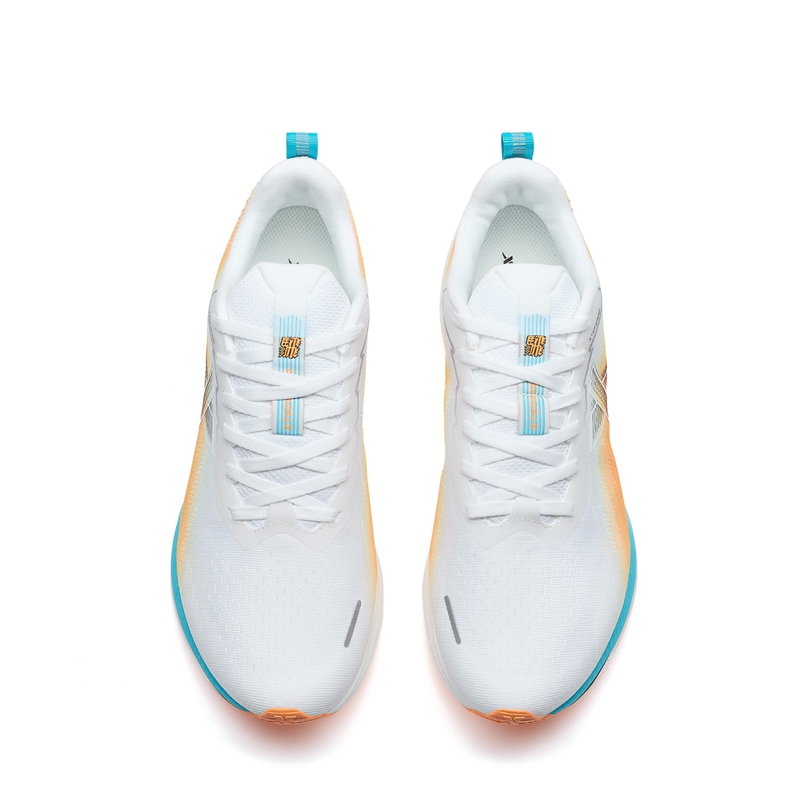 XTEP 5.0LITE Cushioning Slip Resistant Abrasion Resistant Low top Running Shoes Men’s White Orange