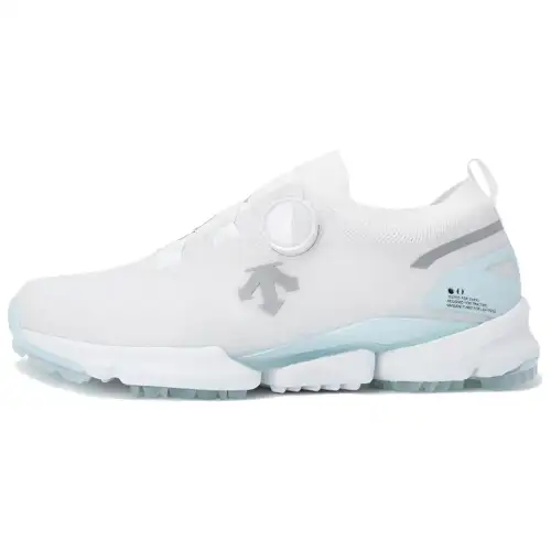 DESCENTE Soft And Comfortable Slip Resistant Lightweight Non slip Lightweight Low top Golf Shoes Unisex White Blue