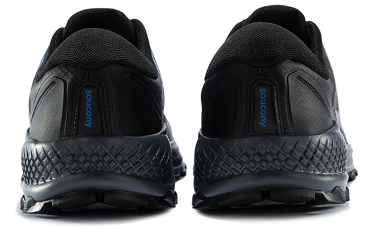 Saucony Fabric Cushioning Abrasion Resistant Breathable Support Low top Running Shoes Men’s Black Blue