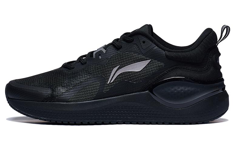 Li Ning Cushioning Slip Resistant Abrasion Resistant Lightweight Low top Running Shoes Men’s Black