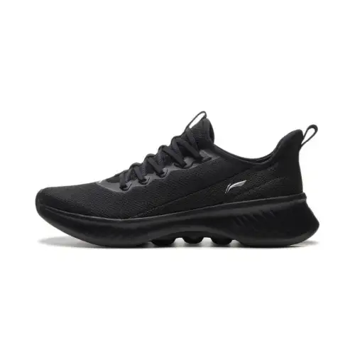 Li Ning Fabric Slip Resistant And Breathable Low top Running Shoes Men's Black