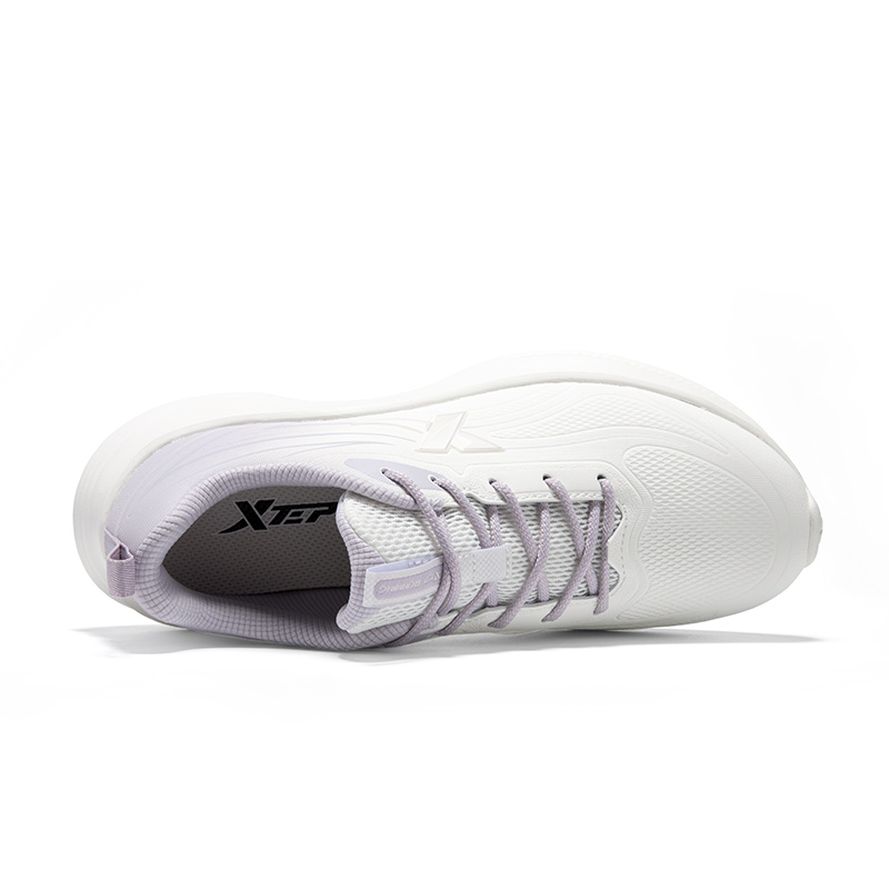 XTEP Cushioning, Wear Resistant Low top Casual Running Shoes Women’s Sail White Dusty Purple