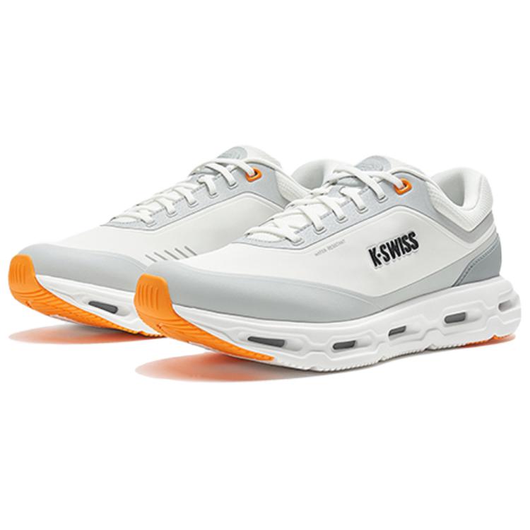K·SWISS Slip Resistant Abrasion Resistant Low top Running Shoes Men’s White Gray