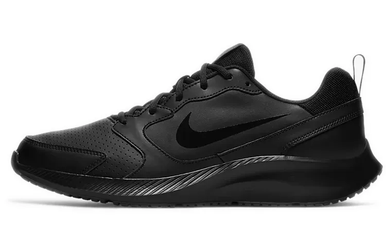 Nike Todos Textile, Leather Slip Resistant Lightweight Non slip Lightweight Low top Casual Running Shoes Unisex Black