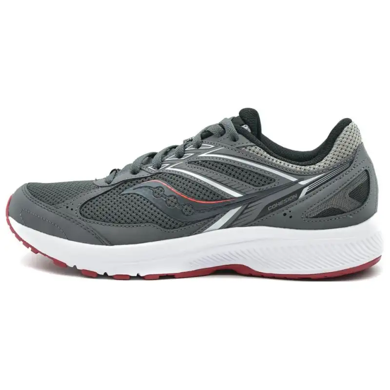 Saucony Cohesion 14 Slip Resistant Abrasion Resistant Low top Running Shoes Men's Gray