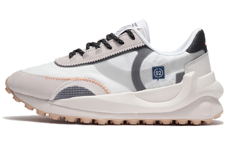 Li Ning Versatile Suede, Textile, Synthetic Leather Abrasion Resistant Breathable Low top Running Shoes Women’s