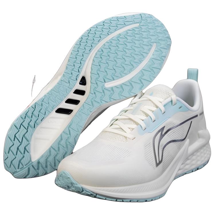 LiNing Breathable And Lightweight Low Top Physical Fitness Test, Physical Exam, Racing Running Shoes Women’s White Blue