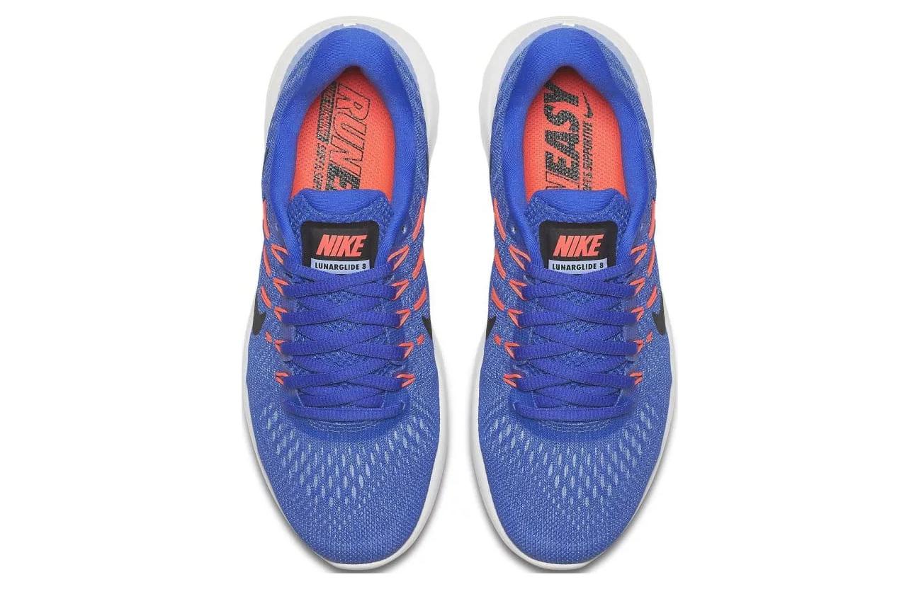 Женские кроссовки Nike Lunarglide 8 (синий) — Синий / чёрный / красный / белый — фото 4