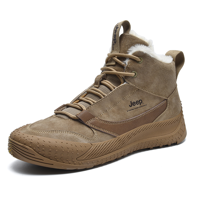 Jeep Pigskin Mid top Outdoor Shoes Men’s Khaki