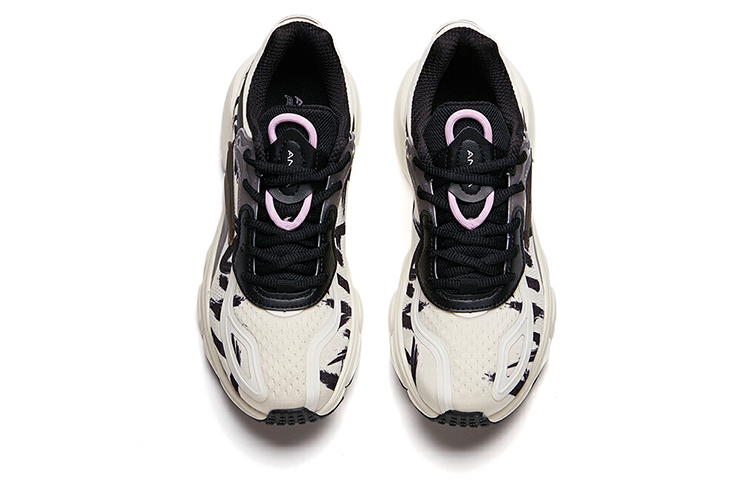ANTA Running Shoes Women’s Low Top Ivory White/Black/Sandstorm Gray