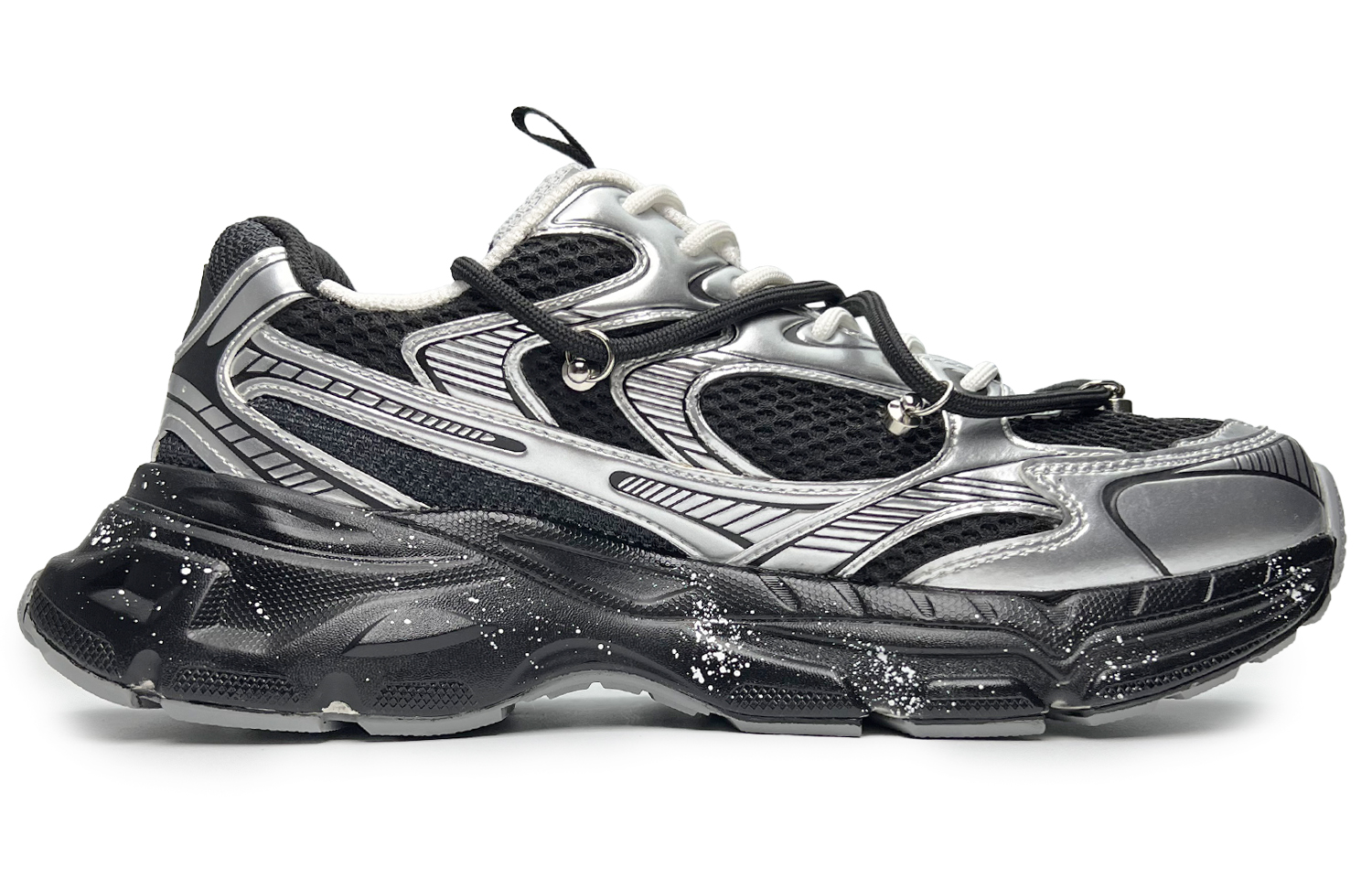 Kappa Cushioning Abrasion Resistant Breathable Lightweight Rebound Low top Running Shoes Unisex Black Silver