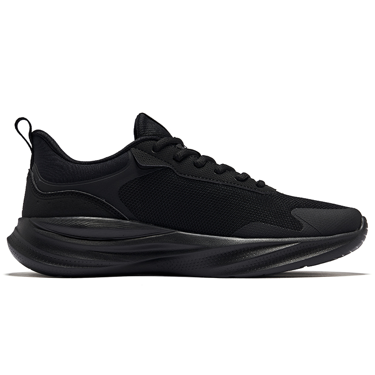Erke Cushioning Lightweight Rebound Low top Casual Running Shoes Men’s Jet Black
