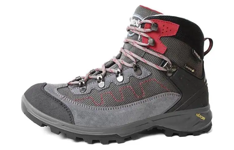 Bestard Tei Lady Slip Resistant Abrasion Resistant High top Outdoor Shoes Women's Gray Red