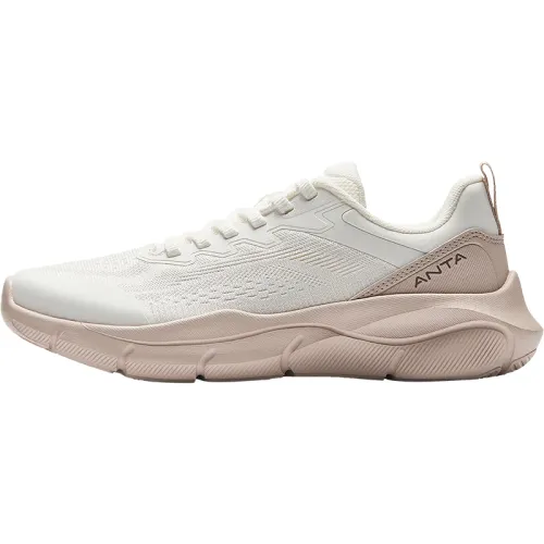 Anta Cushioning Breathable Low top Casual Running Shoes Women's White Pink