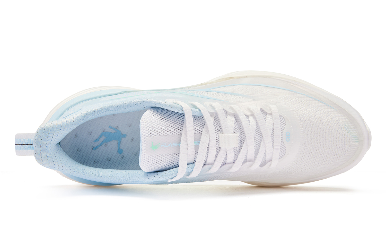 QIAODAN Flying Shadow Team 2.0 Cushioning, Wear Resistant Low top Q KUNGFU PRO Sprint Running Shoes Men’s White Blue