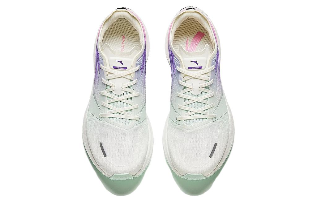 ANTA Winding Running Shoes Women’s Low Top Ivory White/Cool Green/Lotus Pink